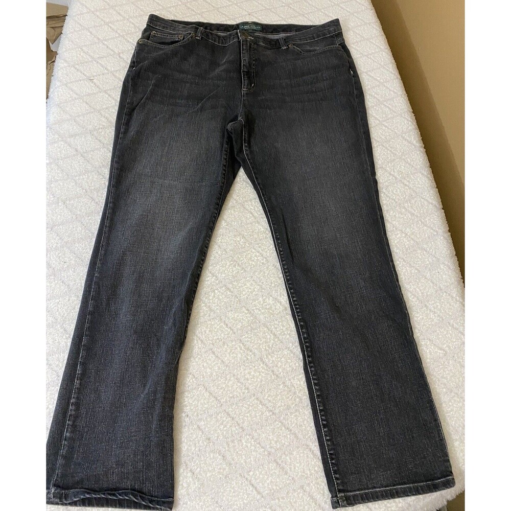 Vintage Lauren Ralph Lauren Women’s Distressed Black Jeans Straight Leg Size 20W